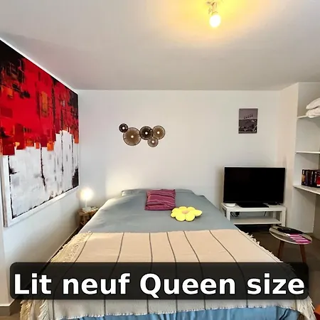 Le Ptit Chez Soi By Lpnl Confort Rdc, Lit Queen, Arrivee Autonome Rives (Isere)